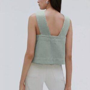 Off-White Cross Front Denim Tank